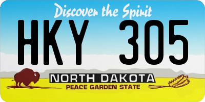 ND license plate HKY305