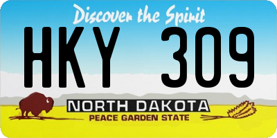 ND license plate HKY309