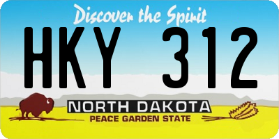 ND license plate HKY312