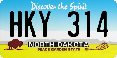 ND license plate HKY314