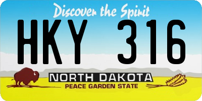 ND license plate HKY316