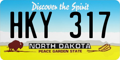 ND license plate HKY317