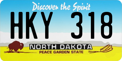 ND license plate HKY318