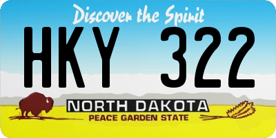 ND license plate HKY322