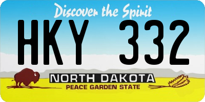 ND license plate HKY332