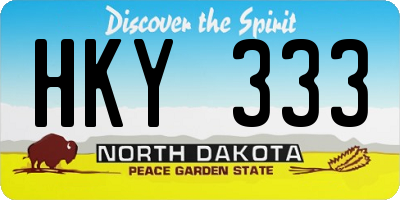 ND license plate HKY333