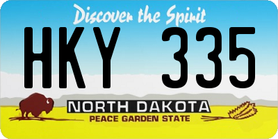 ND license plate HKY335