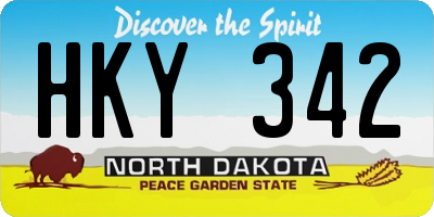 ND license plate HKY342