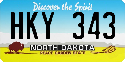 ND license plate HKY343