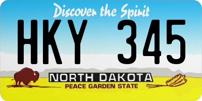 ND license plate HKY345