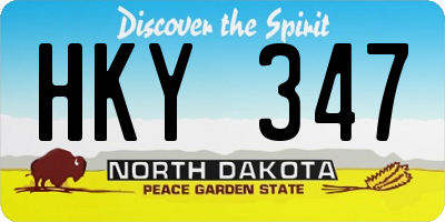 ND license plate HKY347