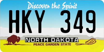 ND license plate HKY349