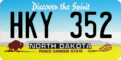 ND license plate HKY352