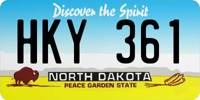 ND license plate HKY361