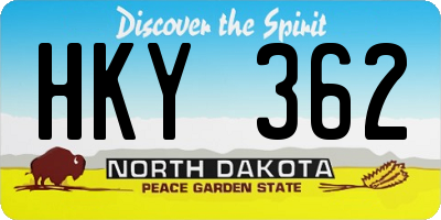 ND license plate HKY362