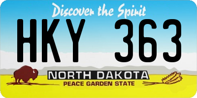 ND license plate HKY363