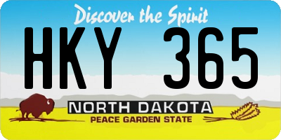 ND license plate HKY365