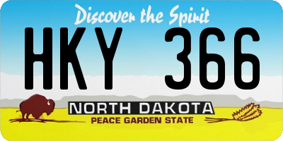 ND license plate HKY366
