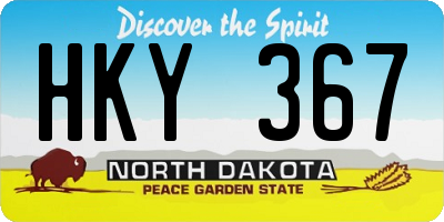 ND license plate HKY367