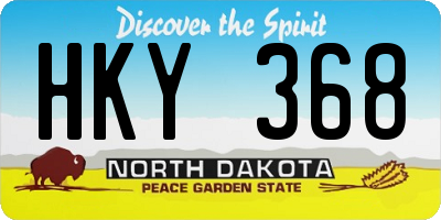 ND license plate HKY368