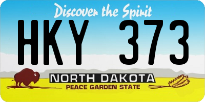 ND license plate HKY373