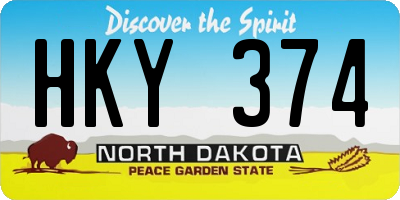 ND license plate HKY374