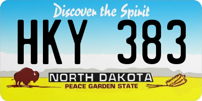 ND license plate HKY383