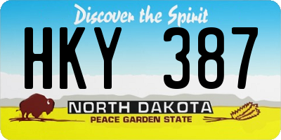 ND license plate HKY387