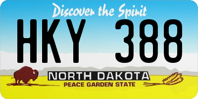 ND license plate HKY388