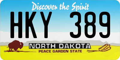 ND license plate HKY389