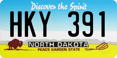 ND license plate HKY391