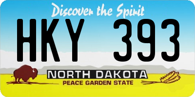 ND license plate HKY393