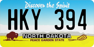 ND license plate HKY394