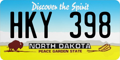 ND license plate HKY398