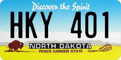 ND license plate HKY401