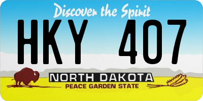 ND license plate HKY407