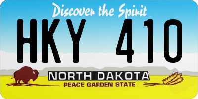 ND license plate HKY410