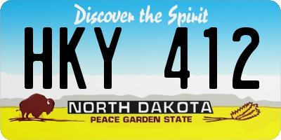 ND license plate HKY412