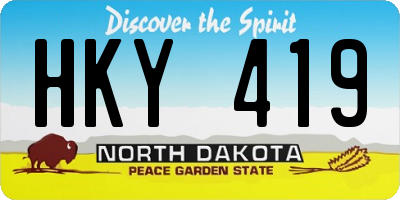 ND license plate HKY419