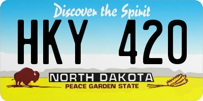 ND license plate HKY420