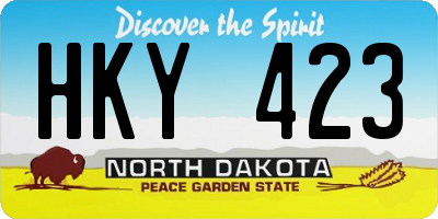 ND license plate HKY423