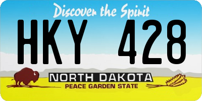 ND license plate HKY428