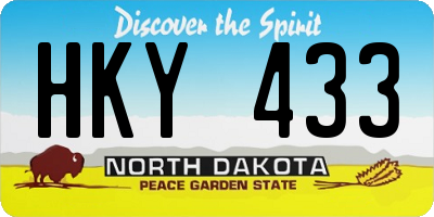 ND license plate HKY433