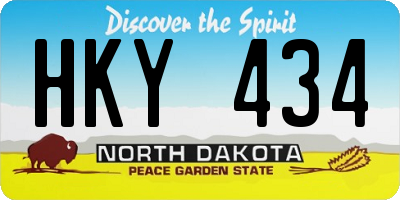 ND license plate HKY434