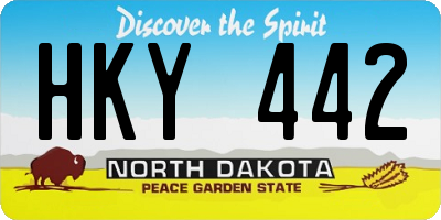 ND license plate HKY442