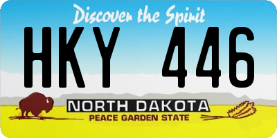 ND license plate HKY446