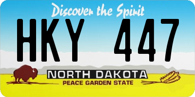 ND license plate HKY447