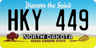 ND license plate HKY449