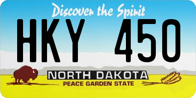 ND license plate HKY450