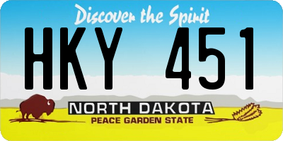 ND license plate HKY451